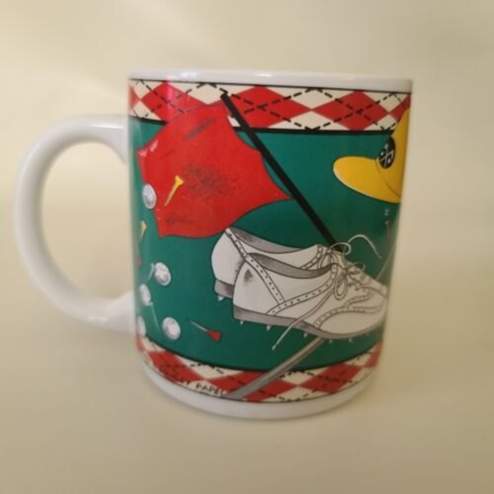Advantage Collection Otagiri Men's Golf Coffee Tea Cup Mug Tartan Plaid